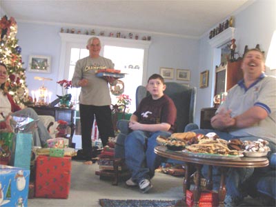 Preparing to open presents