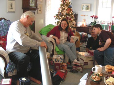 Ted opens his gift from T and C
