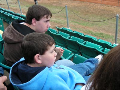 In the stands with T and C