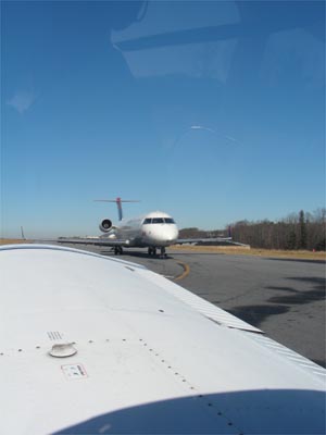 Waiting to be cleared for take-off