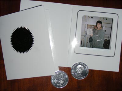 Commemorative photos, coins