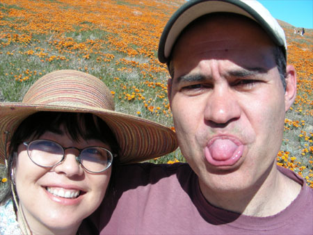 Goofs in front of poppies!