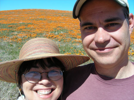 Goofs in front of poppies!