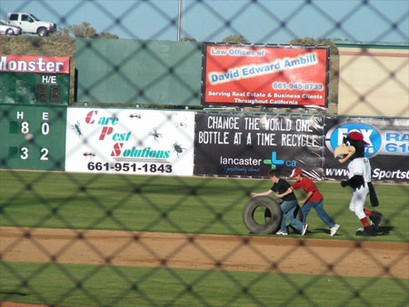 Kids participating in the Tire Race