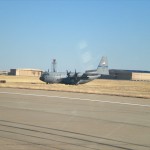 The tower instructed us to stop and yield to this C-130