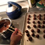 Ted dipping Peanut butter balls