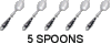 5 spoons